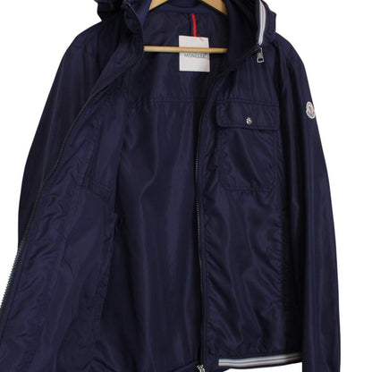 Moncler Jeanluc Navy Blue Full Zip Nylon Hooded Jacket