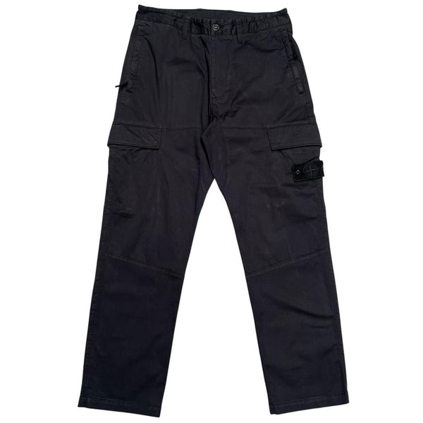 Stone Island Ghost AW 2021 Black RE-T Fit Cargo Trousers