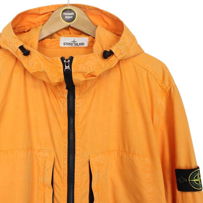 Stone Island AW 2017 Orange Full Zip Hooded Cotton Overshirt Jacket