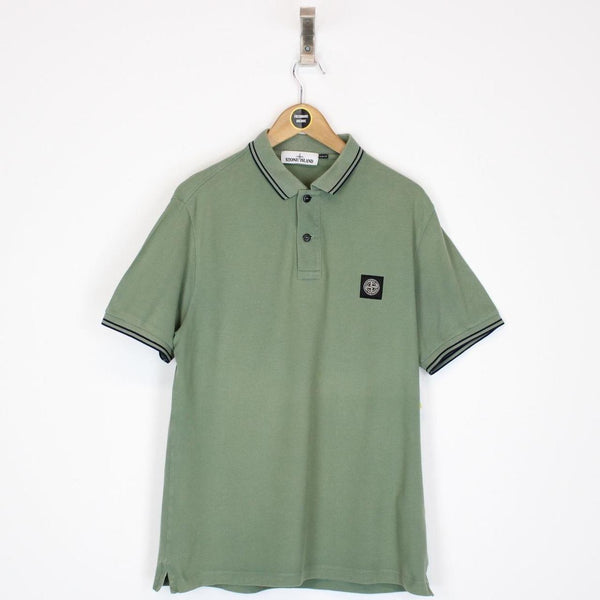 Stone Island AW 2020 Green Short Sleeve Compass Polo Shirt