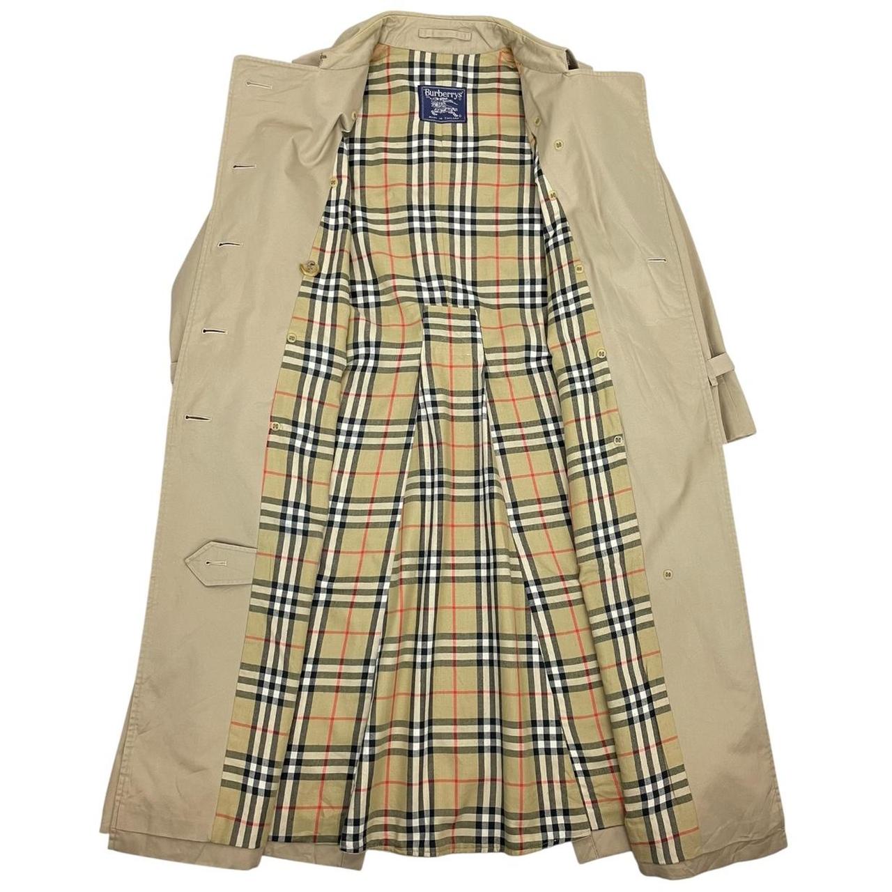Vintage 90s Burberry Beige Double Breasted Belted Trench Coat