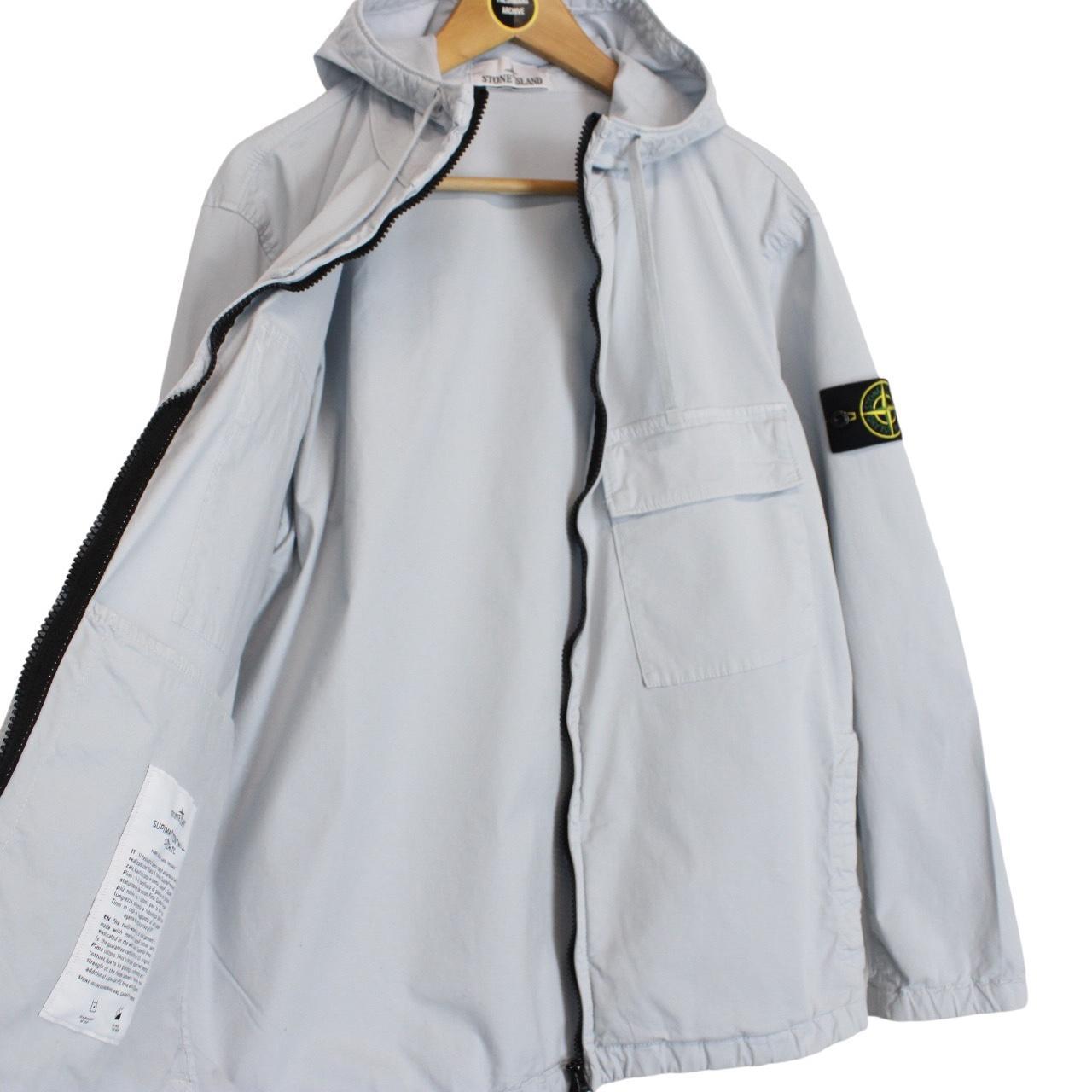 Stone Island SS 2024 Light Blue Supima Cotton Twill Stretch-TC Jacket