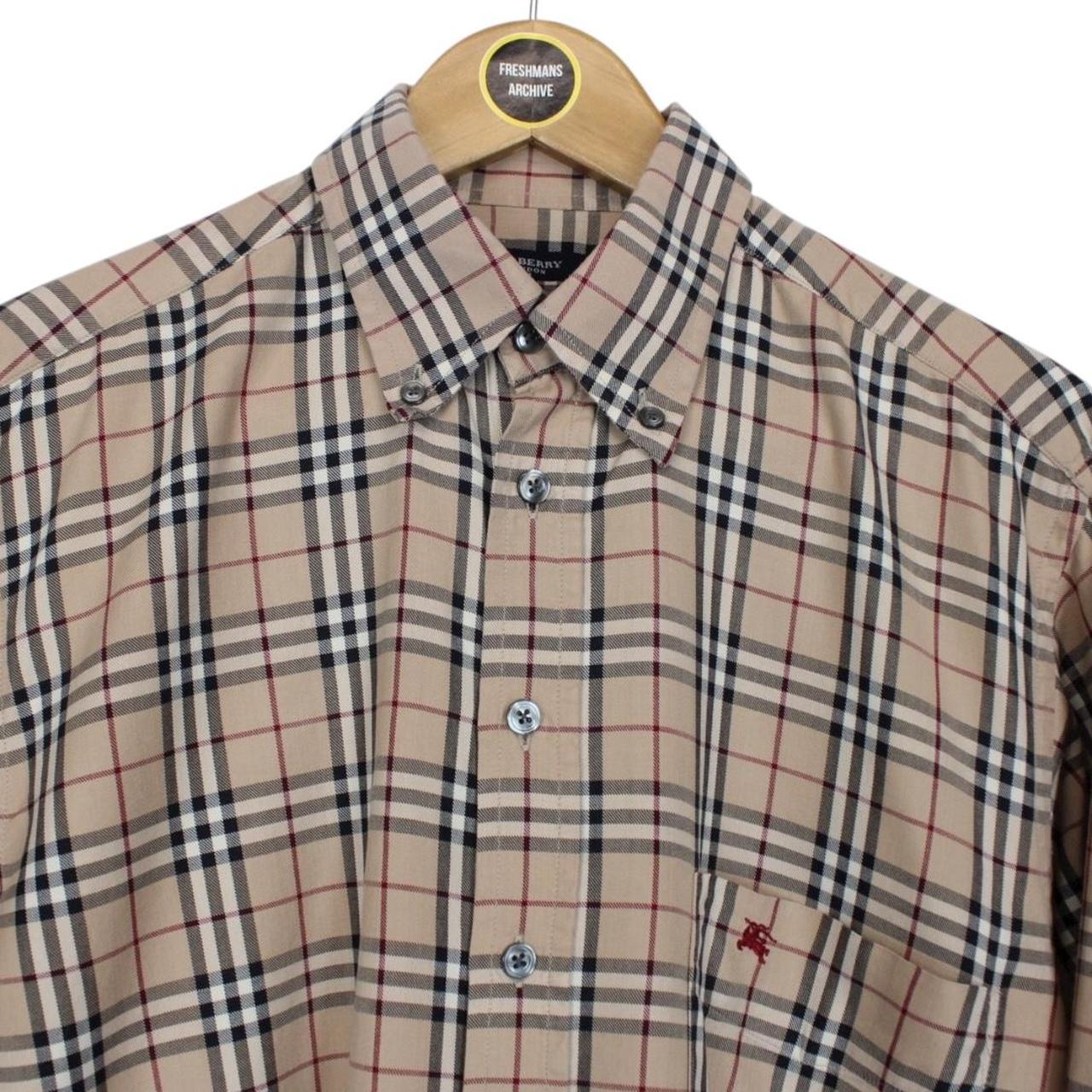Vintage Burberry London Beige Nova Check Long Sleeve Shirt
