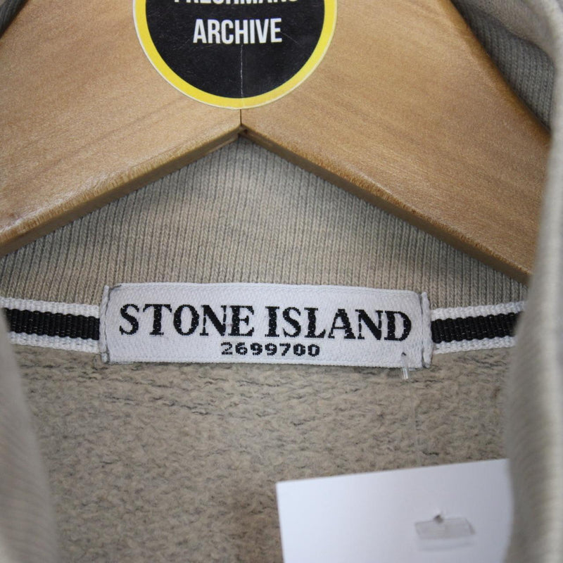 Stone Island AW 2011 Brown Cotton Button Up Sweatshirt Jumper