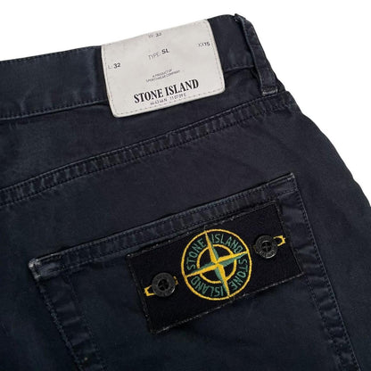 Stone Island AW 2018 Black Slim Fit Cotton Trousers