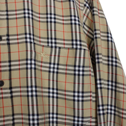 Vintage 90s Burberry Beige Nova Check Cotton Long Sleeve Shirt
