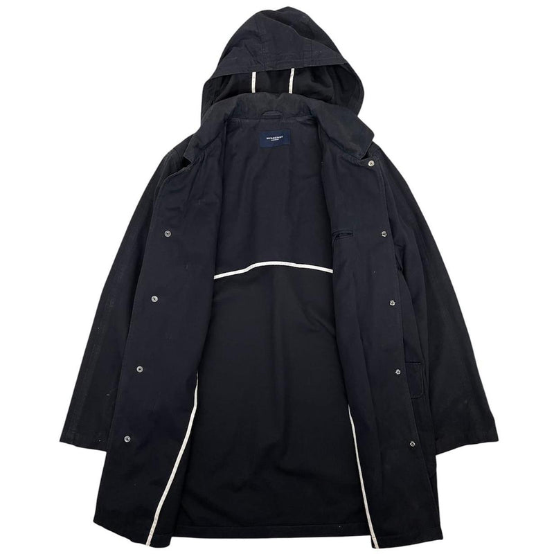 Burberry London Navy Blue Hooded Coat