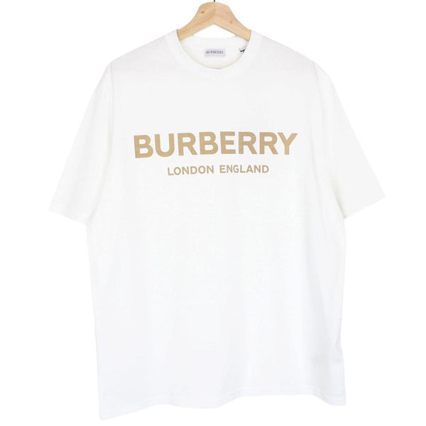 Burberry White Ellison Logo Print Short Sleeve Cotton T-Shirt