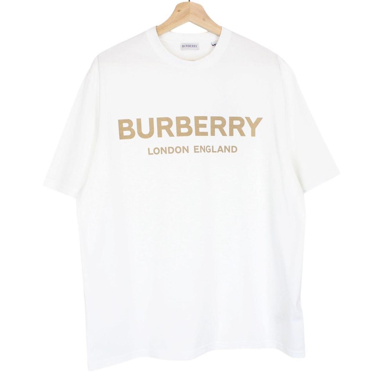 Burberry White Ellison Logo Print Short Sleeve Cotton T-Shirt