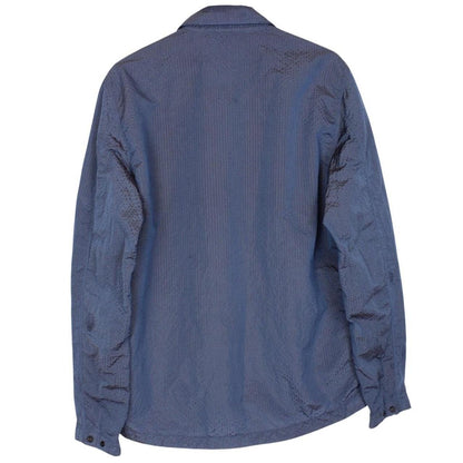 Stone Island AW 2020 Blue Seersucker Weft Nylon Metal Overshirt Jacket