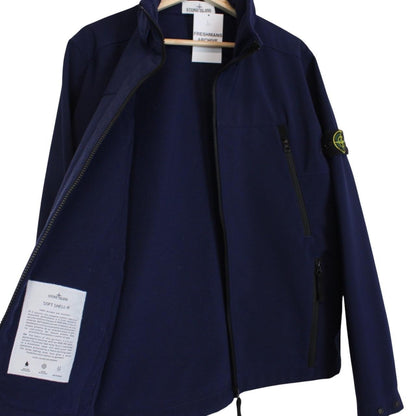 Stone Island AW 2018 Navy Blue Full Zip Soft Shell-R Jacket