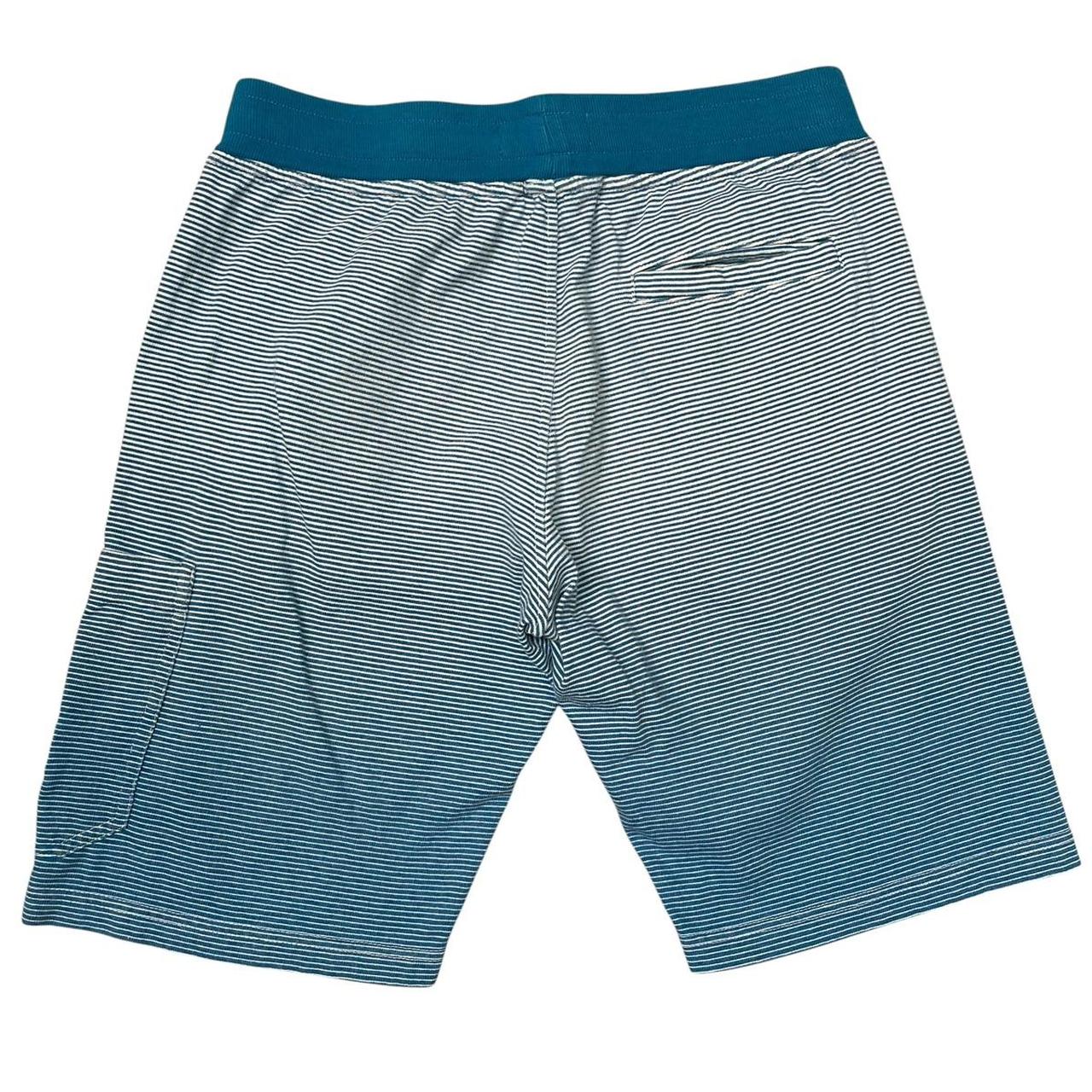 Stone Island SS 2019 Blue and White Striped Cotton Jogger Shorts