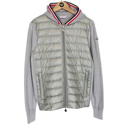 Moncler Grey Full Zip Down Maglia Tricot Cardigan Jacket