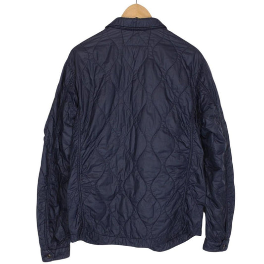 CP Company Navy Blue Full Zip Quilted Lens Overshirt Jacket