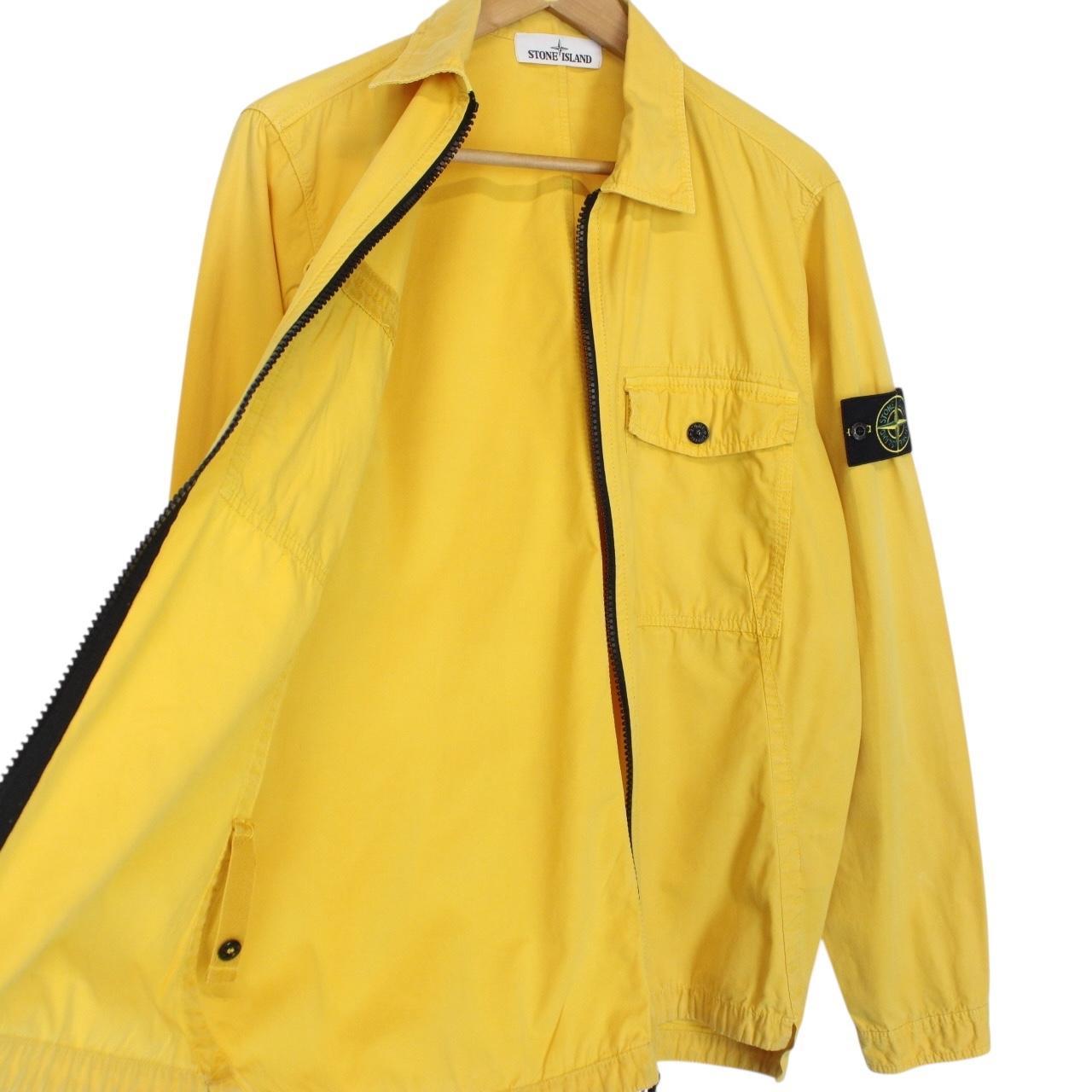 Stone Island SS 2024 Yellow Full Zip Cotton Overshirt Jacket