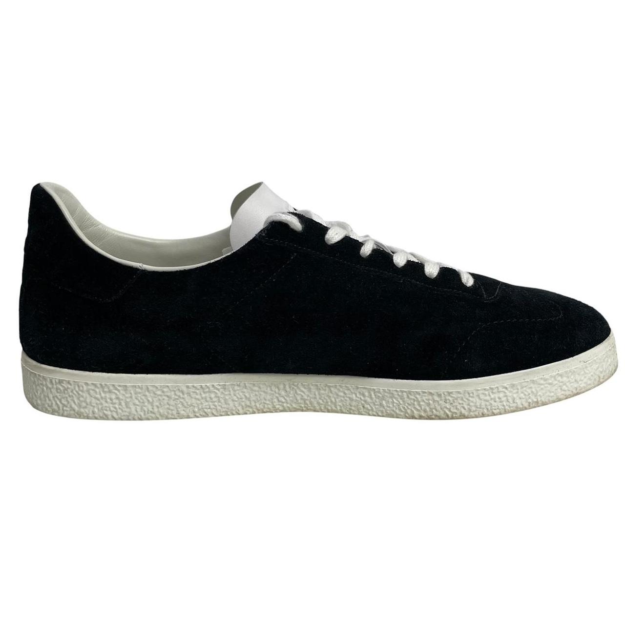 Givenchy trainers black and white suede low-top with logo detail and signs of wear.