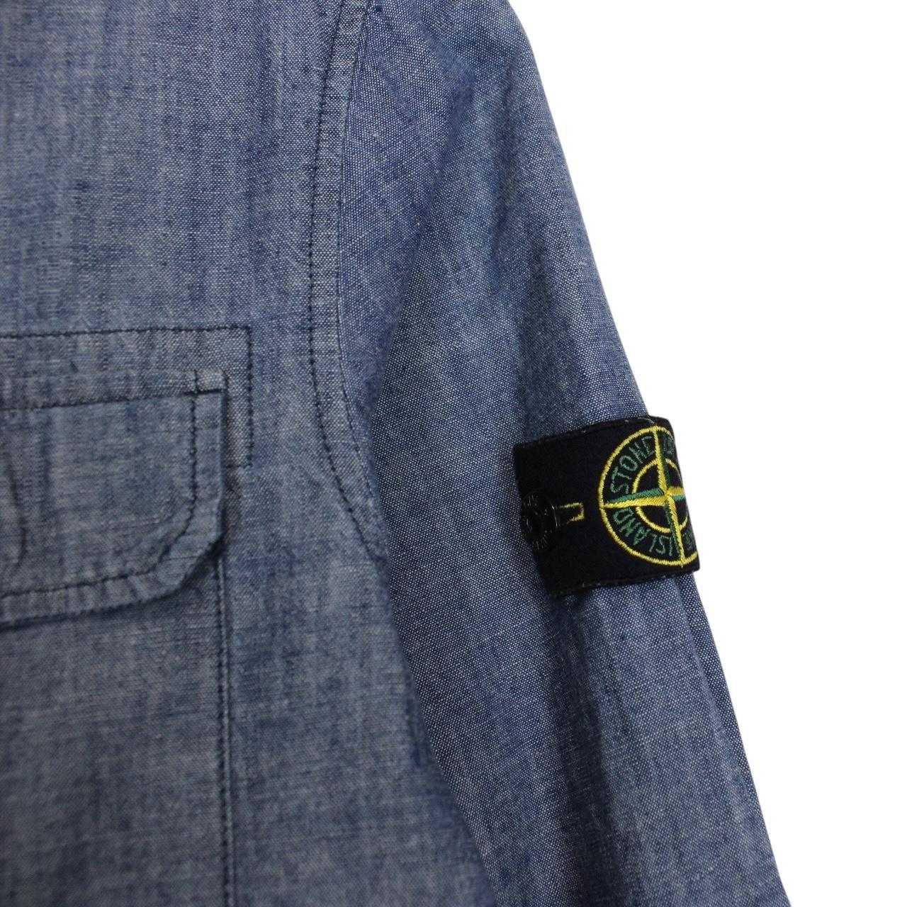 Stone Island Junior AW 2017 Blue Long Sleeve Cotton Overshirt