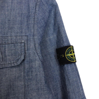 Stone Island Junior AW 2017 Blue Long Sleeve Cotton Overshirt