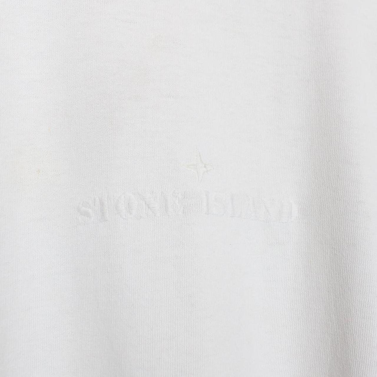 Vintage 1988 Stone Island White Short Sleeve Embroidered T-Shirt