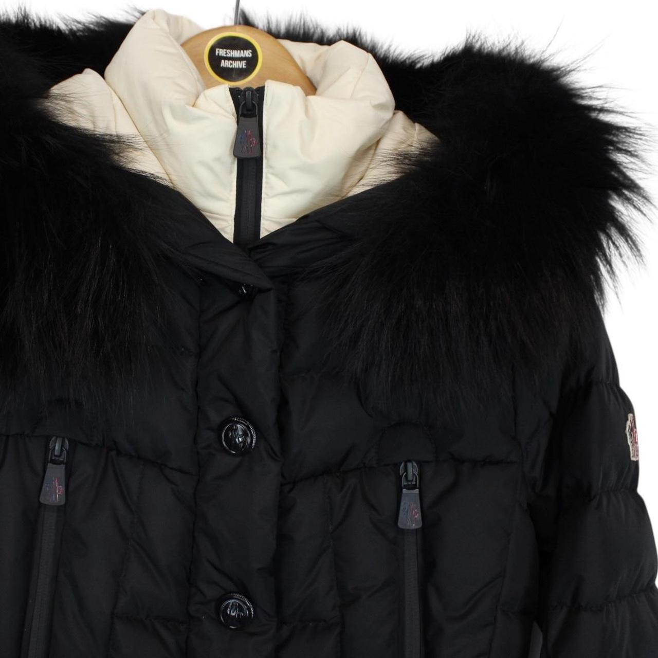 Moncler Grenoble Beverley Black Fur Hooded Belted Down Ski Jacket