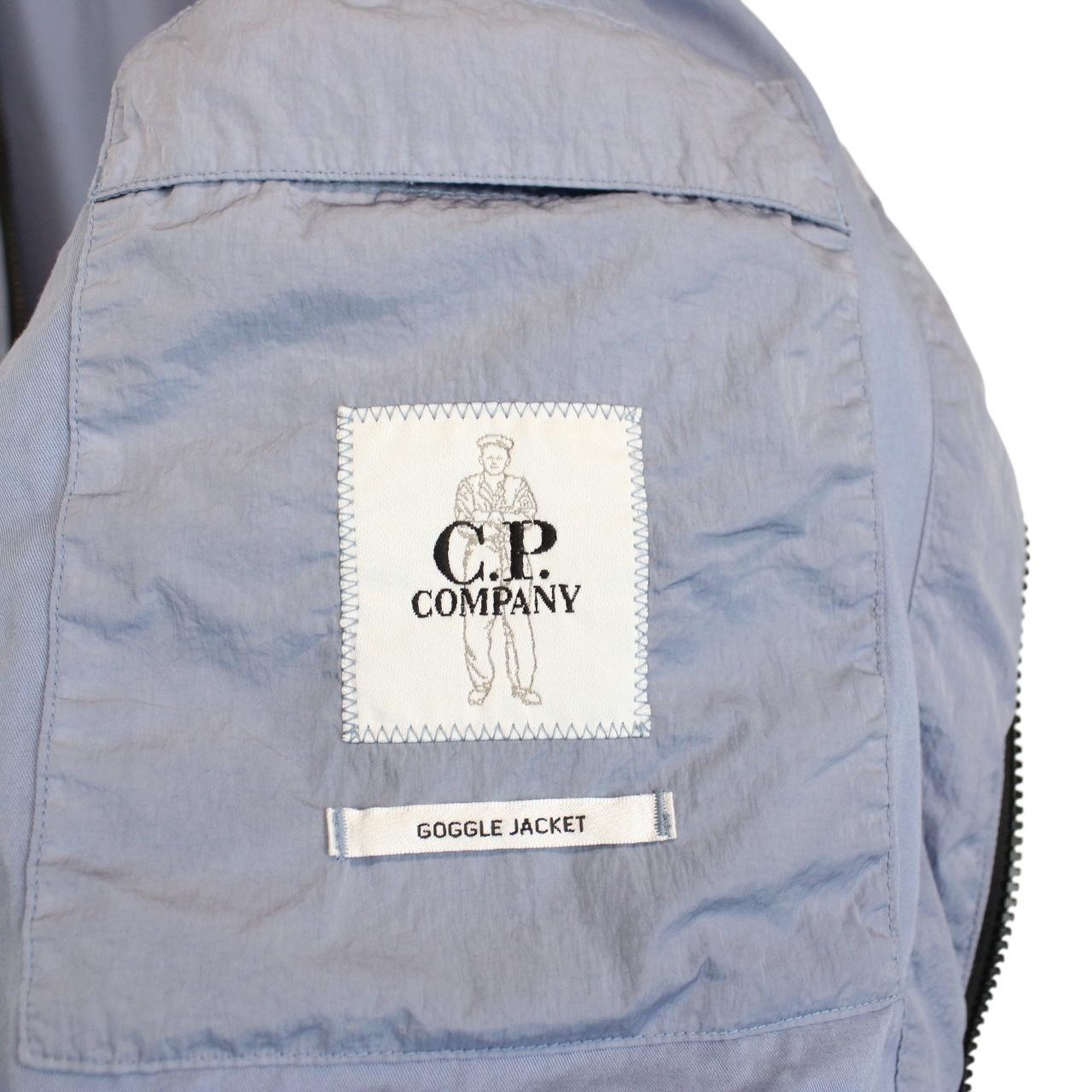 CP Company Chrome-R Blue Full Zip Nylon Goggle Jacket