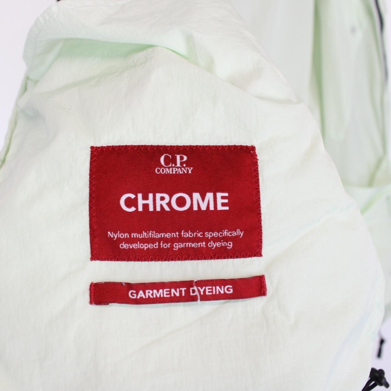 CP Company Pale Green Full Zip Chrome Nylon Garment Dyed Goggle Jacket