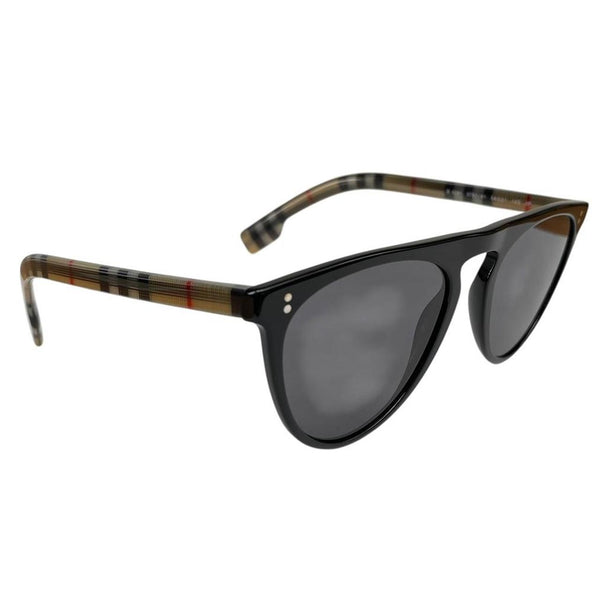 Burberry Black and Brown Nova Check BE4281 Round Sunglasses
