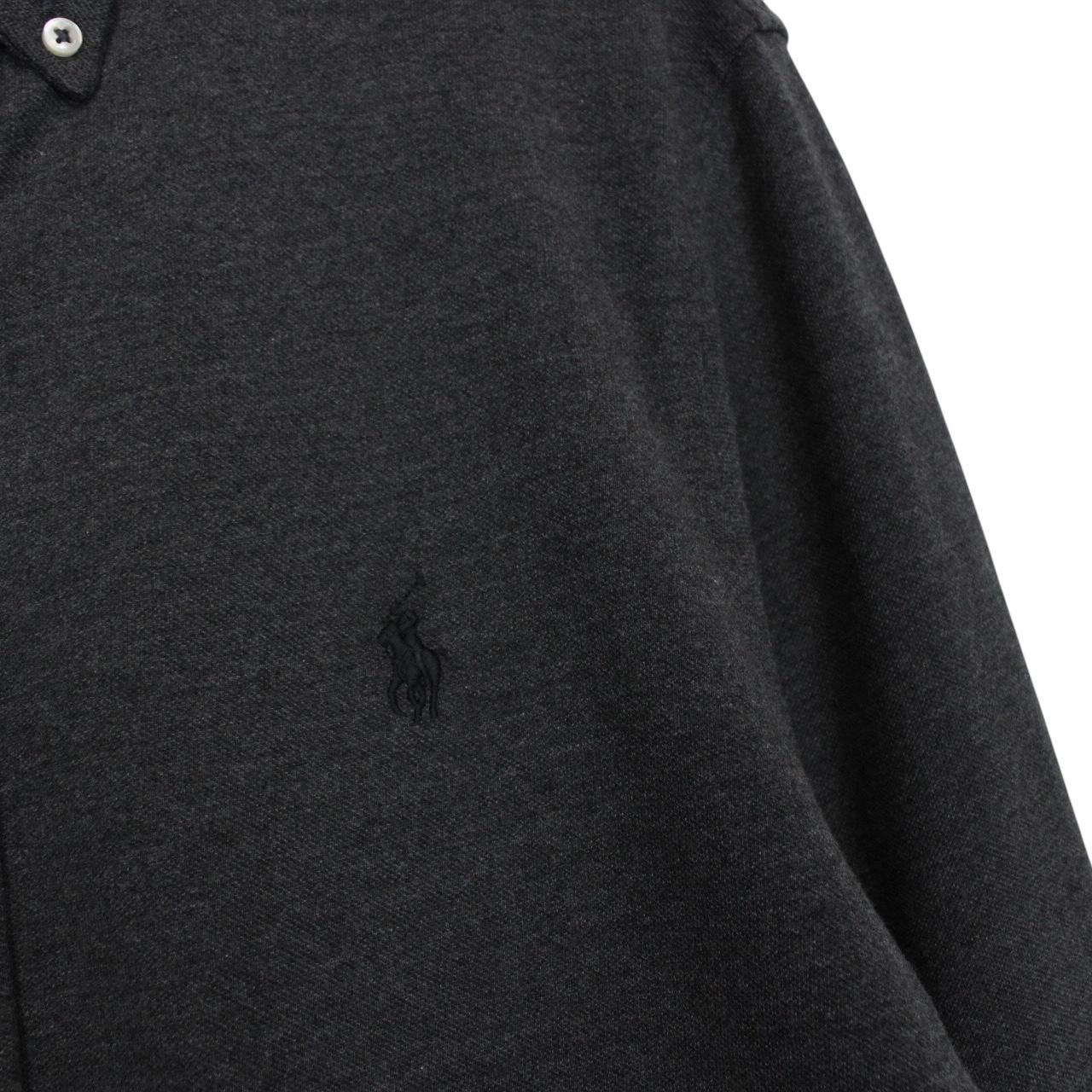 Polo Ralph Lauren Grey Featherweight Mesh Cotton Long Sleeve Shirt