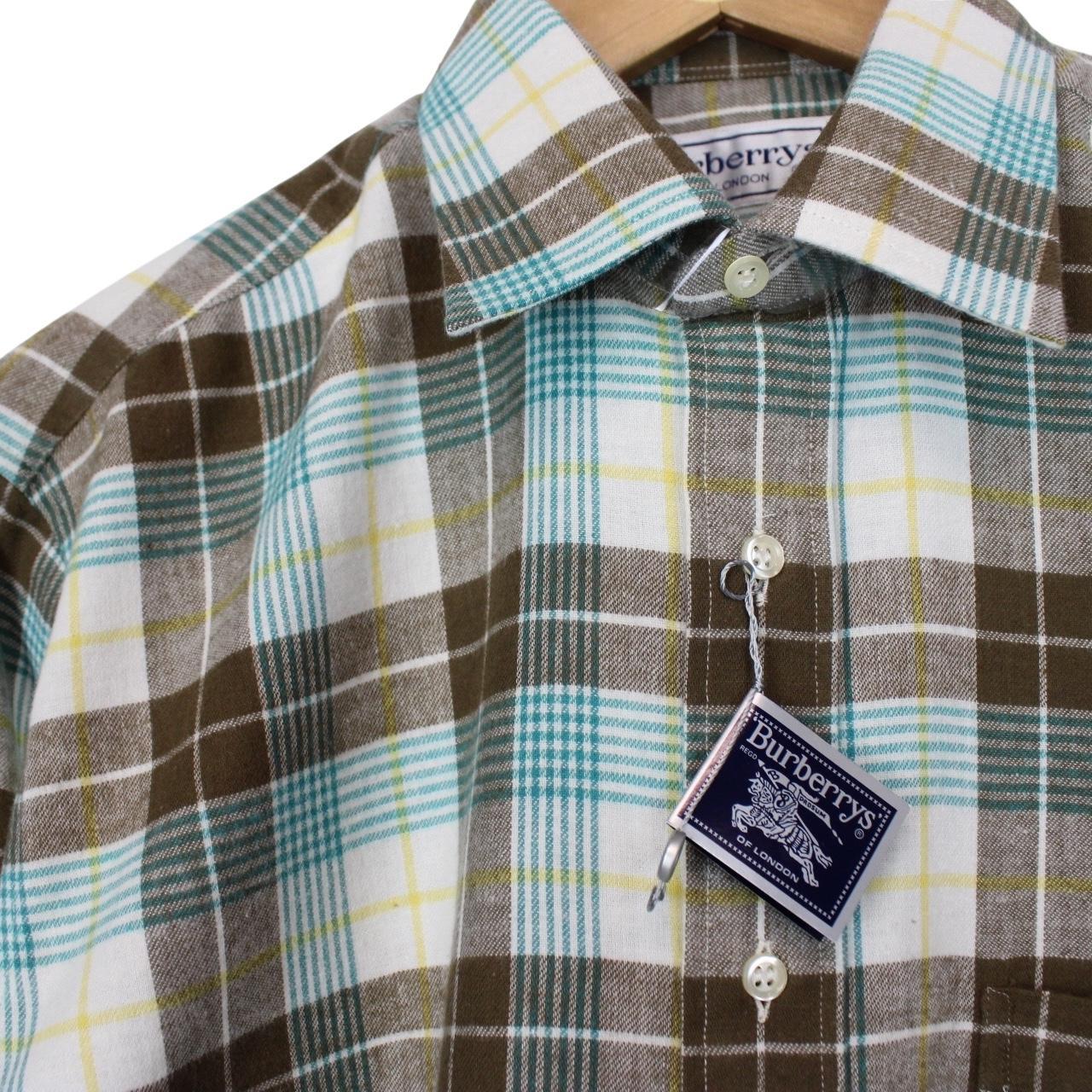 Vintage 90s Burberry Multicoloured Check Long Sleeve Cotton Shirt