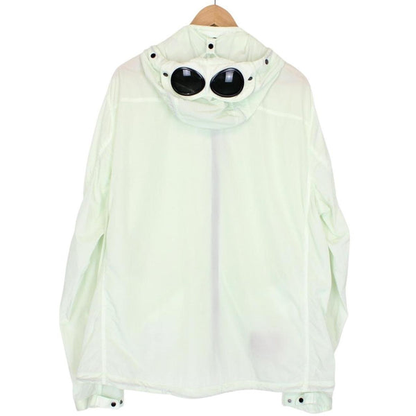 CP Company Pale Green Full Zip Chrome Nylon Garment Dyed Goggle Jacket