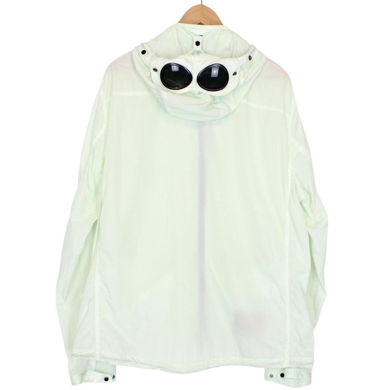 CP Company Pale Green Full Zip Chrome Nylon Garment Dyed Goggle Jacket