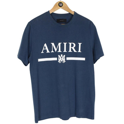 Amiri Blue and White Short Sleeve MA Bar Logo Print T-Shirt