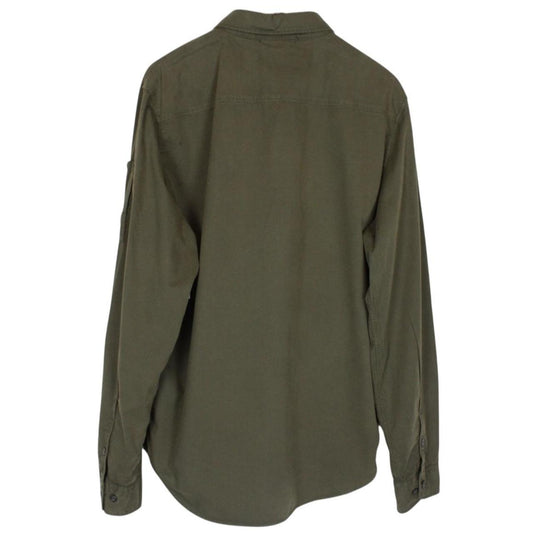 CP Company Khaki Green Full Zip Cotton Lens Overshirt Jacket