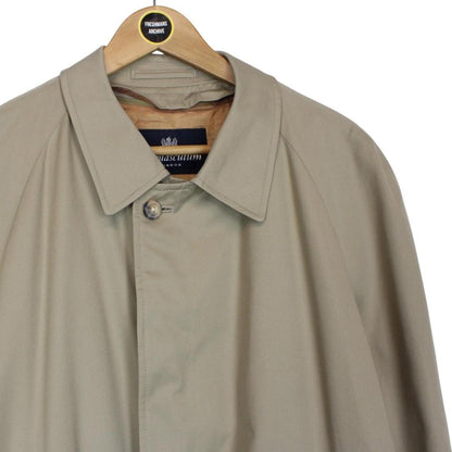 Vintage Aquascutum Tan Brown House Check Single Breasted Trench Coat