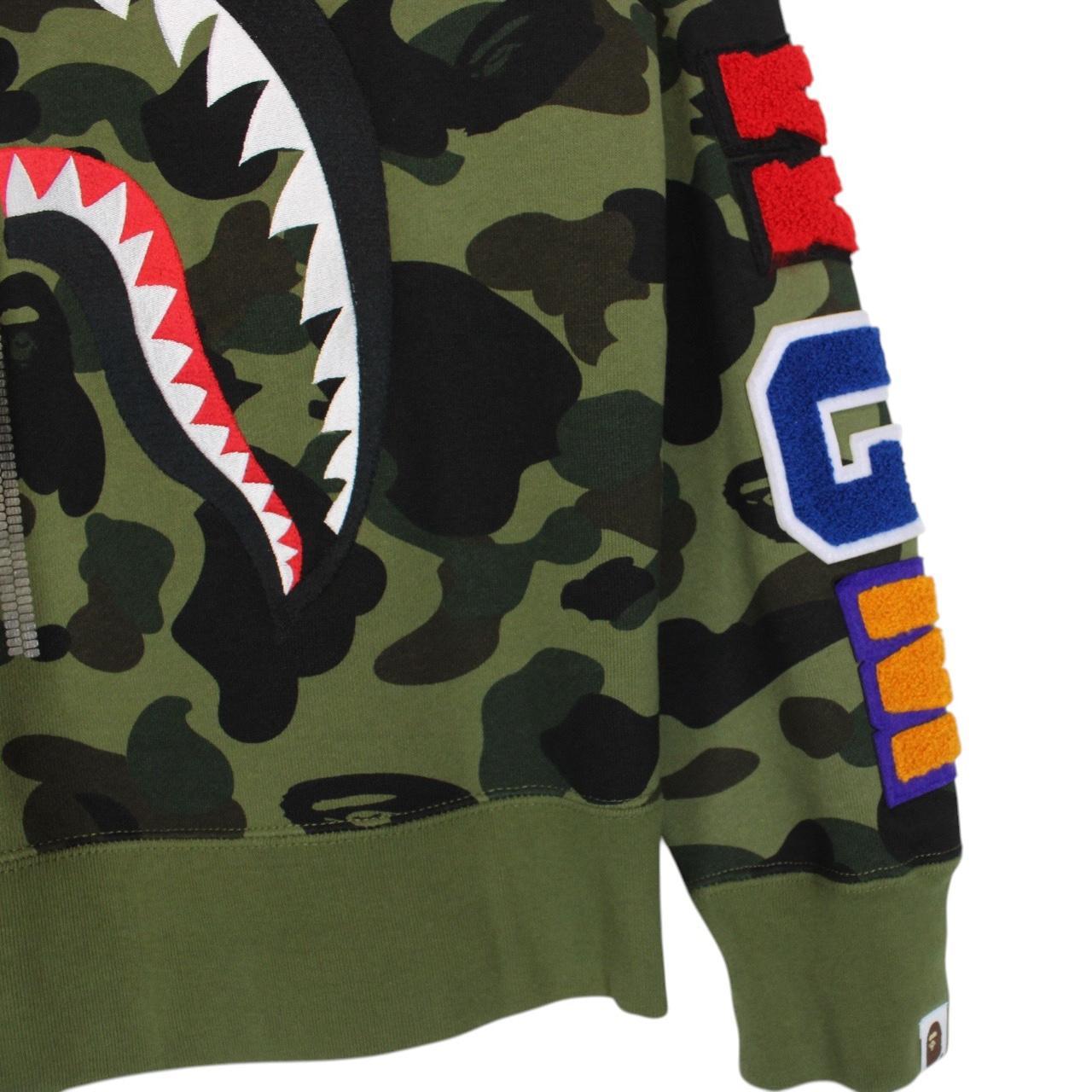 Bape Green 1st Camo Crew Neck Shark Sweatshirt Jumper