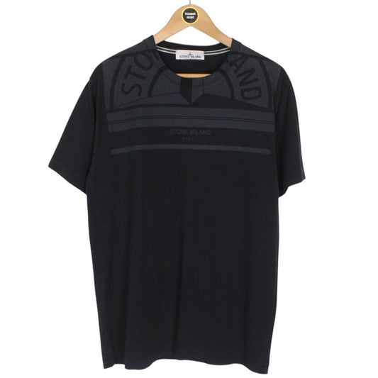 Stone Island AW 2022 Black Short Sleeve Logo Print T-Shirt