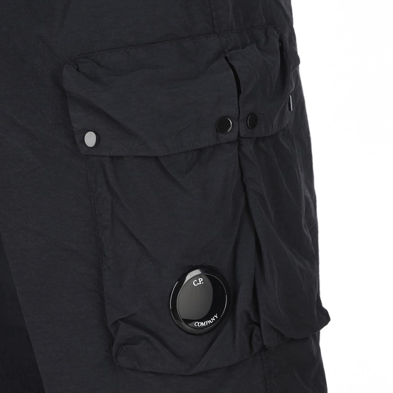 CP Company Black Flatt Nylon Lens Pocket Technical Shorts