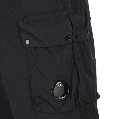 CP Company Black Flatt Nylon Lens Pocket Technical Shorts
