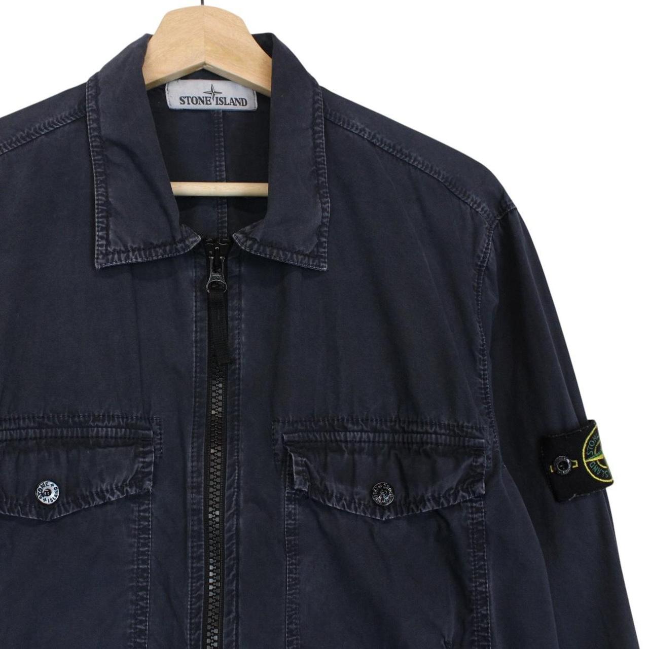 Stone Island AW 2018 Navy Blue Full Zip Cotton Overshirt Jacket