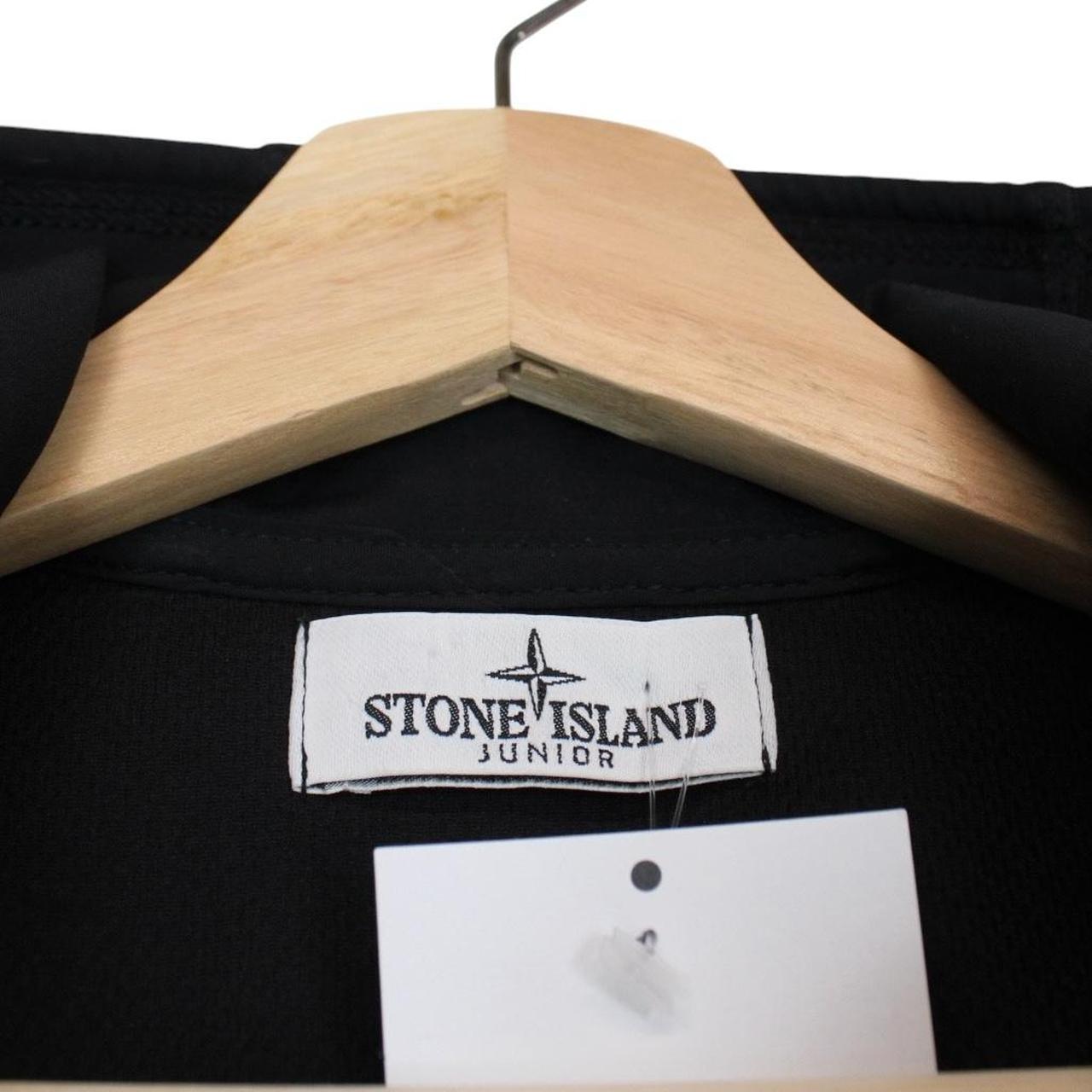 Stone Island Junior Black Full Zip Soft Shell Jacket