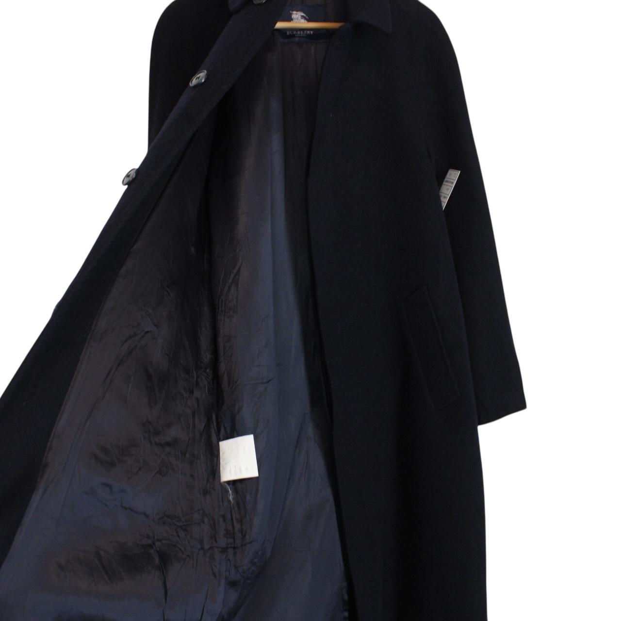 Vintage 00s Burberry London Navy Blue Wool Belted Coat