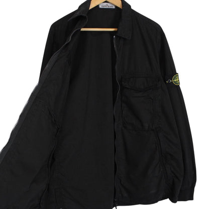 Stone Island SS 2019 Black Full Zip Cotton Overshirt Jacket