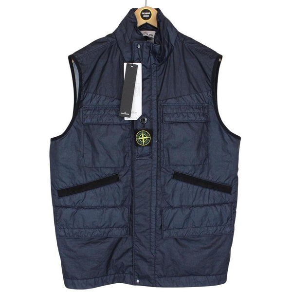 Stone Island SS 2022 Membrana 3L TC Navy Blue Vest Jacket