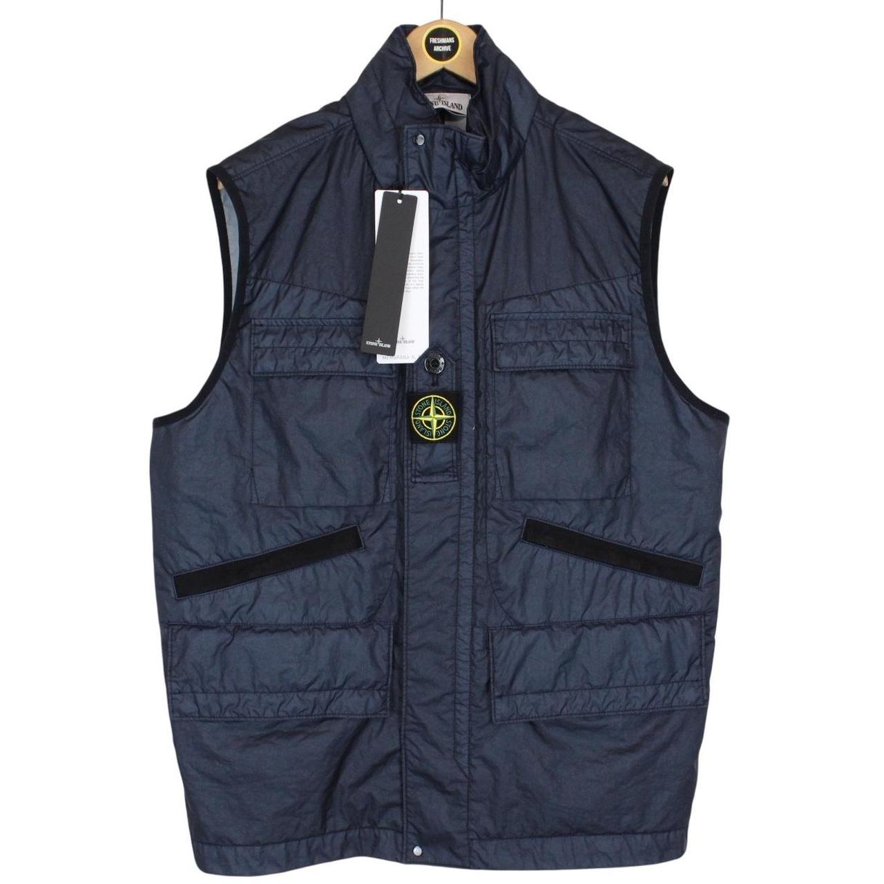 Stone Island SS 2022 Membrana 3L TC Navy Blue Vest Jacket