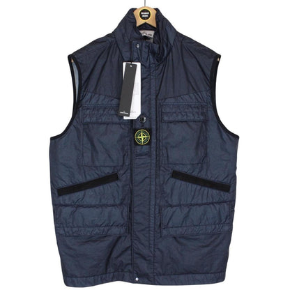 Stone Island SS 2022 Membrana 3L TC Navy Blue Vest Jacket
