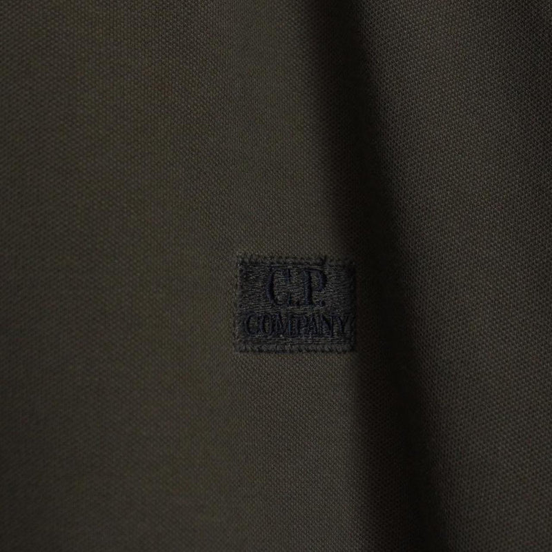 CP Company Khaki Green Short Sleeve Tacting Polo Shirt