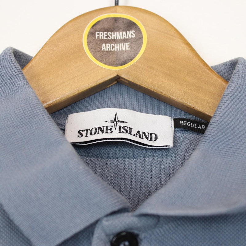 Stone Island SS 2021 Blue Short Sleeve Compass Polo Shirt