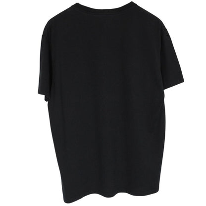 Celine Black and White Logo Print Short Sleeve Cotton T-Shirt