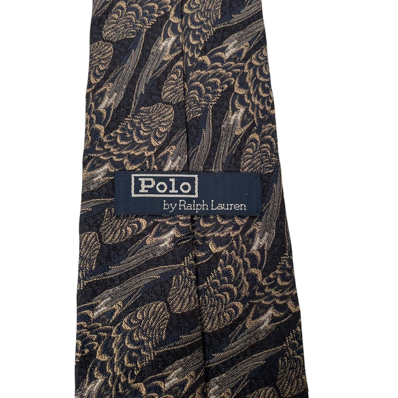 Vintage Polo Ralph Lauren Brown and Black Silk Tie