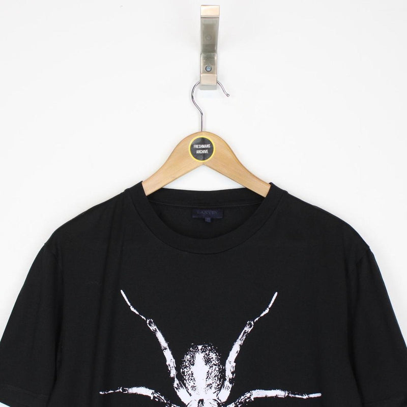 Lanvin Black and White Spider Print Short Sleeve T-Shirt